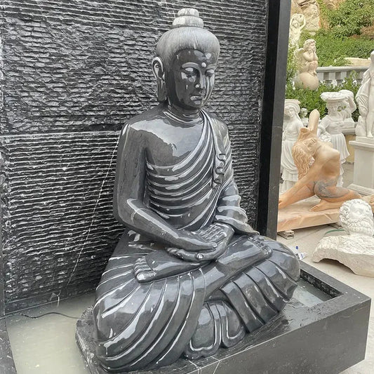 Buddha sculpture in polished stone